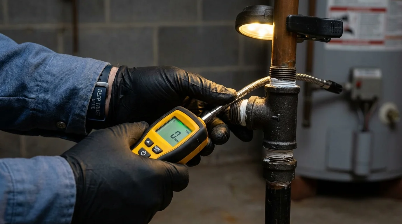 Gas leak detection with electronic sniffer by Johns Plumbing LLC in Bellerose