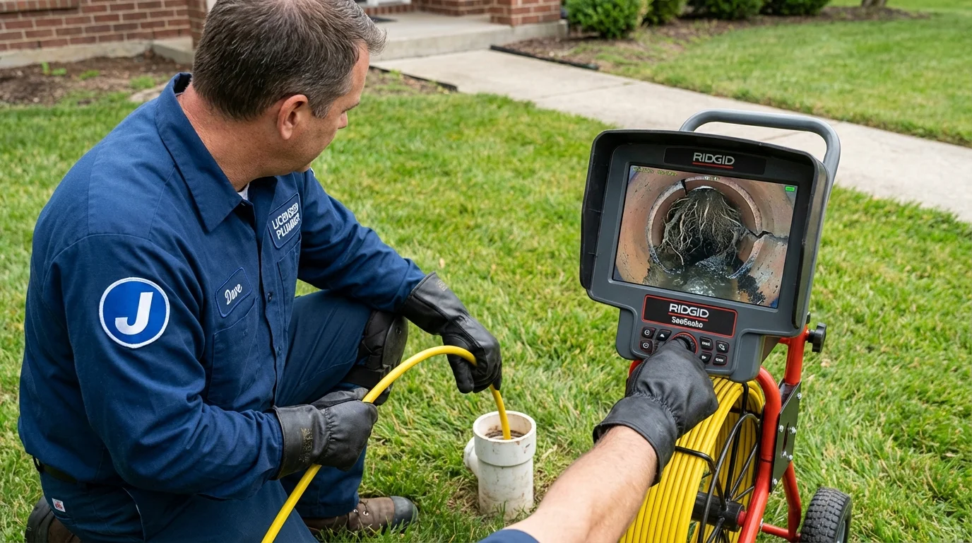 Sewer camera inspection being performed by Johns Plumbing LLC in Bellerose